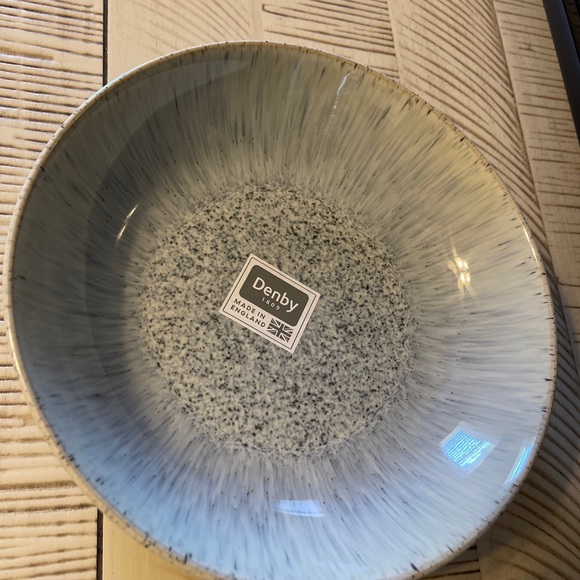 DENBY HALO SPECKLE Stoneware 4pc Pasta Bowl Gray ENGLAND Brand New - Picture 5 of 5